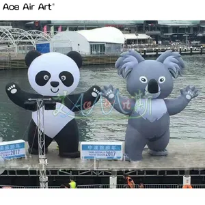 Palloncini decorativi gonfiabili del partito di evento del modello del Panda di pubblicità all'aperto del fumetto del Panda gonfiabile del rifornimento della fabbrica
