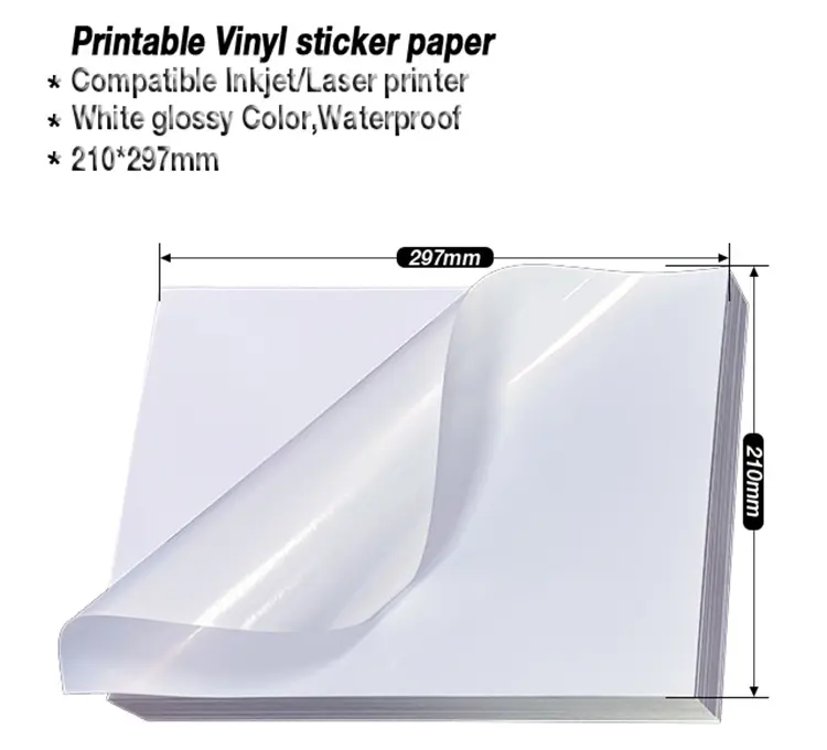100u Mat Inkjet Synthetisch Papier Milieuvriendelijk Inktdrukmateriaal Inkjet Zelfklevend Printpapier