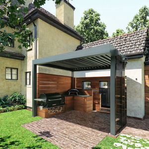2025 En gros Kits motorisés d'extérieur en aluminium pour toitures à lames orientables, étanches, pour la construction de maisons de café préfabriquées, couvertures de terrasses BBQ et abris de jardin - Product Image 2
