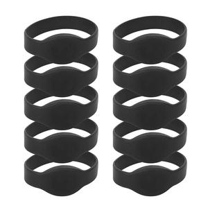 Pulseras de goma personalizadas para cerradura de puerta, pulsera inteligente de silicona negra con etiqueta nfc, resistente al agua, rfid, de fábrica - Product Image 1