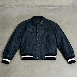 <span class=keywords><strong>Giacca</strong></span> da Moto Vintage in <span class=keywords><strong>Pelle</strong></span> Genuina con Goffratura 3D Personalizzata OEM, Taglie Forti, Stile Streetwear Invernale - Product Image 2