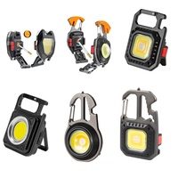 Senter Mini LED Cob Super terang, senter darurat aluminium multifungsi, gantungan kunci untuk penggunaan luar ruangan