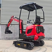 Mini-excavatrice sur chenilles de 1,2 tonne à faible MOQ, machine de terrassement hydraulique pour usage agricole avec certificat CE