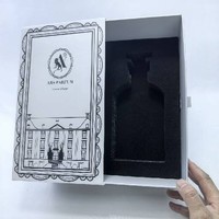 Boîtes à tiroirs en papier de luxe personnalisées avec design vintage Line-Art et insert en mousse pour parfums et cadeaux haut de gamme