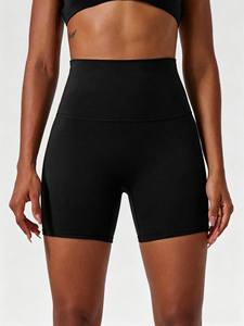 Shorts de Yoga para Mujer, de Alta Elasticidad, con Tirantes Cruzados, Cintura Elástica, Color Sólido, Transpirables, Absorbentes de Sudor, para Gimnasio, Ciclismo y Running - Product Image 5