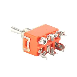 12mm ON OFF ON 15A 250V toggle switch with 6 screw pins for car