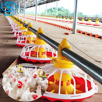 Mangeoire en plastique durable pour poulets, système de trémie galvanisée pour incubateur, ligne d'abreuvement à tétine, tuyau d'abreuvement de 25 mm pour poulets