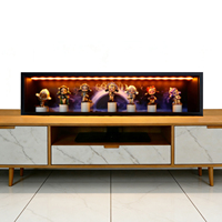 Espositore per Blind Box, Creatore di Scenari Fai-da-Te, Scatola Ombra Rettangolare Moderna in MDF con Luci LED, Cornice Nera Ecologica
