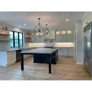 Professional Supplier Good Price Complete Modern Home White Kitchen Cabinets Designs Big Kitchen Island