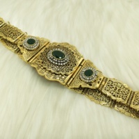 R femmes bijoux de mariage ceinture couleur or cristal réglable alliage métal fleur chaîne pour Robe arabe Caftan algérie maroc