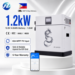 1.2kW 4.019kWh 集成混合逆变器 MPPT 控制器 LiFePO4 电池 LCD 蓝牙显示屏 家用离网太阳能 UPS 备用电源 - Product Image 1