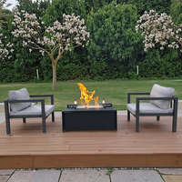 Table de foyer d'extérieur au gaz propane de 40 pouces avec canapés en aluminium