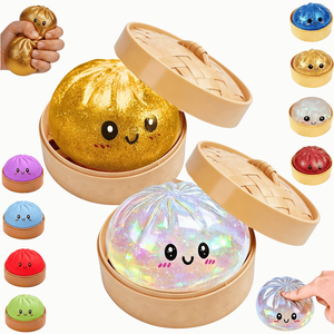 Food Dumpling Squishy Glitter Steamed Bun Baozi Mystery Box Colorful Stress <b>Balls</b> Fidget Sensory Toy Anti Stress <b>Squeeze</b> <b>Balls</b> - Product Image 1