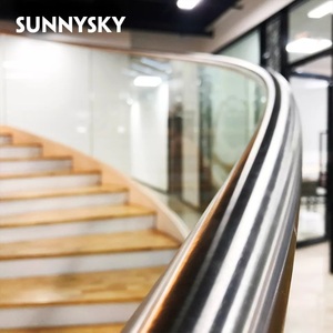 Hiện Đại LED Ánh Sáng Đường Sắt Gỗ Xoắn Ốc Cầu Thang Nội Thất Mono Chùm Bên Ngoài Duy Nhất Sồi Tread Nổi Kim Loại Cho Biệt Thự Thép - Product Image 4