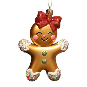 Nouveaux pendentifs décoratifs de Noël transfrontaliers en rouge et or, flocons de neige électroplaqués, cerfs en plastique, ornement de style euro-américain - Product Image 6