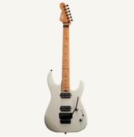 Guitare électrique de style personnalisé, corps en aulne massif, manche en érable flammé torréfié, bords arrondis, frettes jumbo en acier inoxydable