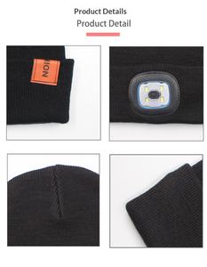 Bonnet en tricot chaud multifonctionnel avec lumière LED Bluetooth pour le camping, la pêche, le <span class=keywords><strong>jogging</strong></span> nocturne, les cadeaux d'anniversaire - Product Image 2