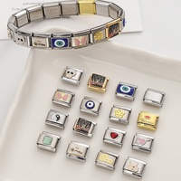 Bracelet de mode DIY à modules italiens, accessoires de luxe créatifs et personnalisés pour le commerce transfrontalier, avec fermoir lumineux