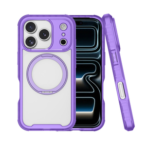 Wholesale for iPhone 17 Pro Max Clear PC Magnetic Kickstand <b>Case</b> Heavy Duty Drop Protection <b>Wireless</b> <b>Charging</b> - Product Image 1