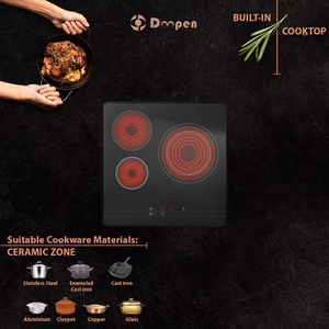 Table de cuisson vitrocéramique encastrable à 3 brûleurs pour comptoir, cuisinière en céramique domestique, appareil de cuisine – Vente en gros directe usine Chine - Product Image 1