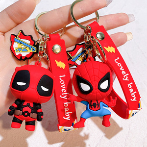Porte-clés en silicone édition Q mignonne style anime pour Spiderman, Iron Man, Batman, Super-héros, Gardiens de la Galaxie, non toxique - Product Image 3