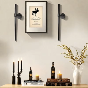 Aplique de Pared de <span class=keywords><strong>Hierro</strong></span> Minimalista Moderno, Portavelas de Metal Negro Mate para Sala de Estar, Dormitorio y Decoración del Hogar, Adorno Colgante de Pared - Product Image 2