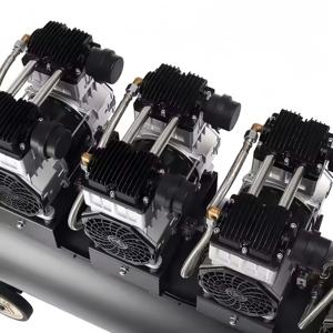 ضاغط هواء صامت 120 لتر/200 لتر خالي من الزيت احترافي للمصانع 220 فولت 380 فولت 1500 واط * 4 محمول بمحرك هواء يعمل بالغاز ومبرد بالهواء - Product Image 4