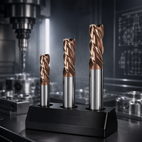 HRC 55 Alloy Tungsten Carbide End Mill Baja 2/3 Mata Pisau Pemotong Bubut 45 Helix Angle OEM Alat Pemotong Mesin CNC