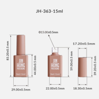Bouteille de laque à ongles carrée de 15ml contenant vide de dissolvant de vernis à ongles de couleur personnalisée avec brosse