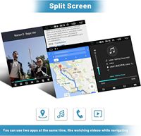 Stereo Mobil 9 inci Built-in 2DIN Android 11 DSP untuk GPS, Radio FM, Layar OLED, Universal, Fitment Split Screen, CarPlay, Radio FM