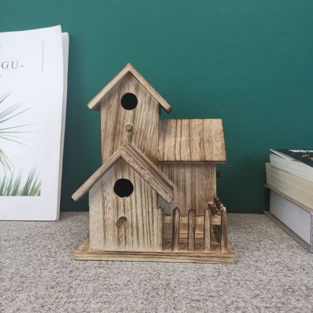 Modern Sustainable Wooden Bird House Large Small Birds Nesting Boxes Outdoor Animal Pattern Birdhouses for Garden Supplies