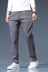 กางเกงทรงตรงเข้ารูปของผู้ชายกางเกงผ้าฝ้ายลำลองขายาว - Product Image 5