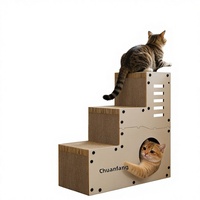 Griffoir pour chat, structure d'escalade et nid intégrés en carton ondulé haute densité, surdimensionné, pour le tranchage des griffes et la détente