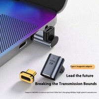 Adaptateur magnétique USB C 90 degrés 40Gbps Type-C PD 100W Adaptateur de charge rapide Connecteur Type C Convertisseur mâle à femelle