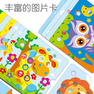 Apprentissage précoce jouet éducatif créatif couleur correspondant mosaïque champignon ongles Puzzle panneau perforé pour garçons filles en plastique - Product Image 3