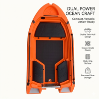 Bateau à réaction miniature à double coque, best-seller, double moteur, catamaran de 10 pieds, pont en polyéthylène à haute adhérence, capacité de 300 kg, embarcation nautique