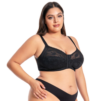 Soutien-Gorge en Dentelle Grande Taille Doux Sans Armature à Ouverture Devant en Polyamide pour Femmes, Grande Taille et Poitrine Généreuse, Vente en Gros