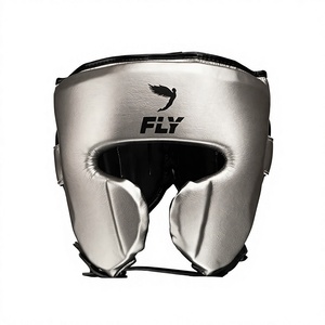 Protège-tête en cuir véritable brillant, logo personnalisé, protection contre les mouches, haute qualité, designs OEM, protections de tête professionnelles pour le combat - Product Image 1