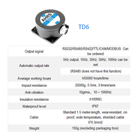 Capteur d'inclinaison dynamique à double axe TD6-DI 0.06 °   Statique 0.5 °   Filtre Kalman dynamique RS485 CAN N-Order IP67