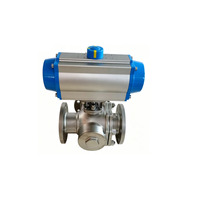 Vanne à boisseau sphérique à trois voies en acier inoxydable DN100 PN16 avec actionneur manuel pour l'eau OEM JIS/ANSI/DIN