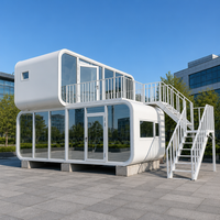 Maison capsule spatiale à deux étages, maison préfabriquée modulaire, mini-maison, pod de glamping, cabane mobile pour station balnéaire, conteneur, bureau, bâtiment