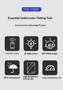 JXI Professional 4.3" HD LCD Display IP68 Waterproof Underwater Fishing Camera 220 Wide Angle IR Night Vision Built-in LED - Product Image 5