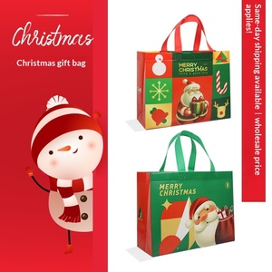 Bolsa de Regalo y Bolso de Mano Laminado No Tejido con Diseño de Papá Noel para Navidad - Product Image 3