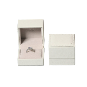 Elegante scatola anello bianco scatola anello di fidanzamento scatola regalo gioielli per proposta di matrimonio scatola anello interno velluto - Product Image 2