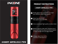 Machine à tatouer sans fil, stylo rotatif, batterie 1500 mAh, moteur sans noyau puissant, course réglable de 2,4 à 4,2 mm pour le tatouage PMU et SMP