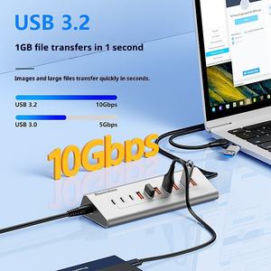 อะแดปเตอร์ฮับ USB C แบบ 7-in-1 พร้อมพอร์ต USB-C 3 พอร์ต และพอร์ต USB-A <span class=keywords><strong>3.2</strong></span> จำนวน 4 พอร์ต รองรับการถ่ายโอนข้อมูลความเร็ว 5Gbps สำหรับ MacBook Pro/Dell XPS - Product Image 2