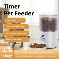 Offre Spéciale Distributeur Intelligent 4L pour Animaux de Compagnie en Plastique avec Caméra, Audio Bidirectionnel, Vision Nocturne, Double Alimentation pour Chats et Chiens, Idéal pour l'Alimentation Intérieure et en Voyage