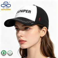 Casquette de baseball personnalisée avec logo ODM OEM, dos en maille respirante, noir et blanc