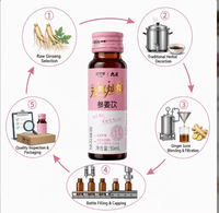 Boisson tonique à base de ginseng et de gingembre JIUR, prête à boire, complément alimentaire à base de ginseng rouge