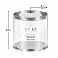 Tube d'emballage cylindrique en PVC transparent pour parfum et soins de la peau, emballage artisanal écologique avec gaufrage
